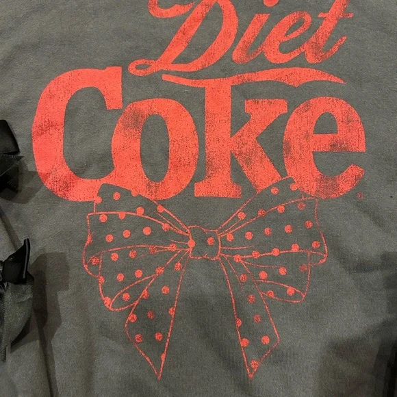 Diet Coke Grey Bow Crewneck Sweatshirt • Size XS - Picture 4 of 6